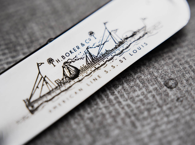 STRAIGHT RAZOR KNIFE - S.S. SAINT LOUIS - BLACK