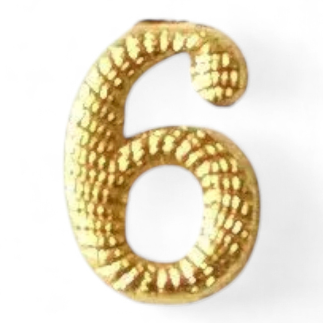 Numar metalic - 6 - Auriu - Surplus Militar Armata Ungariei - Ca nou