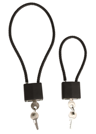 LOCK WITH STEEL CABLE - Mil-Tec® - 380 MM - BLACK