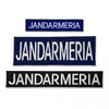 Emblema JANDARMERIA spate, pe suport negru si aplicare tip Velcro (cu scai) - 28x10 cm
