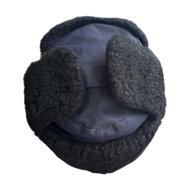 CACIULA DE IARNA PENTRU CADRE - PERIOADA SOVIETICA - SURPLUS MILITAR ARMATA ROMANA - BLEUMARIN CU BLANA NEAGRA - IN STARE BUNA