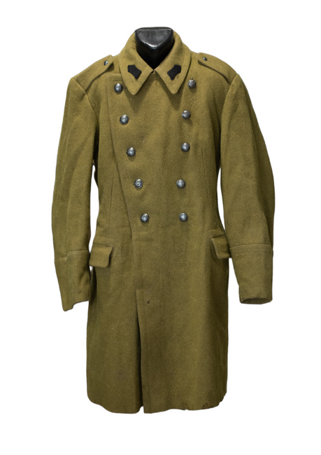 CLOTH TRENCH COAT - ROMANIAN MILITARY SURPLUS - USED