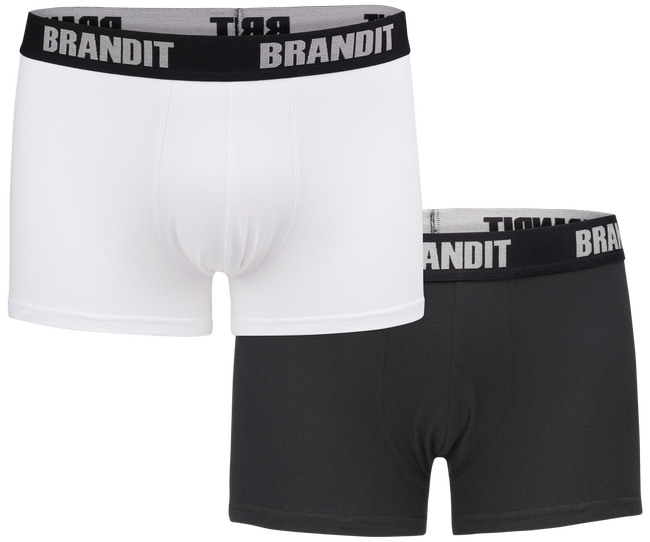 LOGO BOXERS - WHITE/BLACK - BRANDIT (2/PACK)
