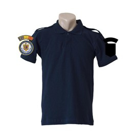 Tricou polo albastru inchis cu emblema si epoleti pentru PENITENCIAR ANP
