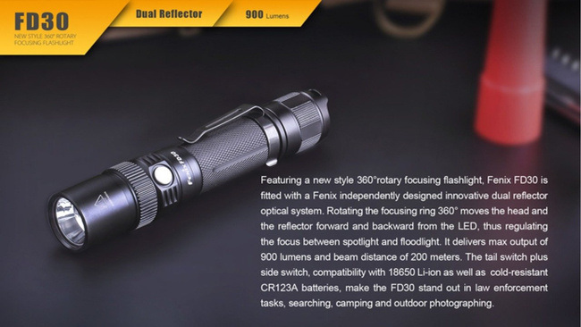 Flashlight Fenix FD30, water resistant