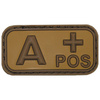 PATCH VELCRO 3D - 5 x 2,5 CM - MFH - MARO/KAKI - GRUPĂ SANGUINĂ A POS