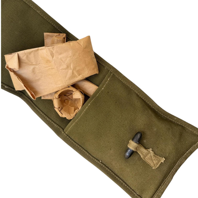 Kit original de piese metalice pentru intretinerea si repararea armelor, cu buzunar textil - Verde Olive - Surplus Militar Armata Romana - In stare buna