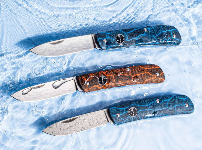 DAMASCUS KNIFE TECH TOOL ALBASTRU - BOKER PLUS