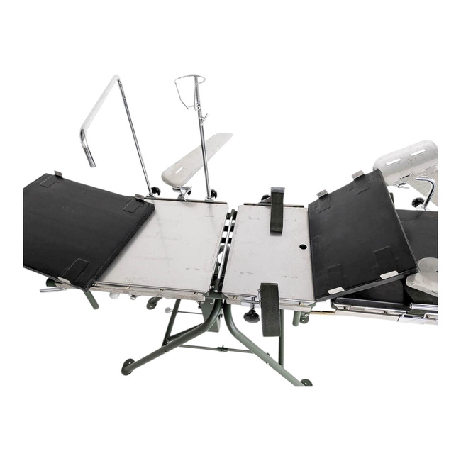 Folding Operating Table - Model 3 MT, 1974 - Stainless Steel - Olive Green - Swedish Army Military Surplus - Like New / Collector’s Item