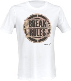 TRICOU DIN BUMBAC ORGANIC "BREAK RULES" - ALB