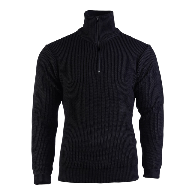 HIGH COLLAR SWEATER - BLACK - MIL-TEC