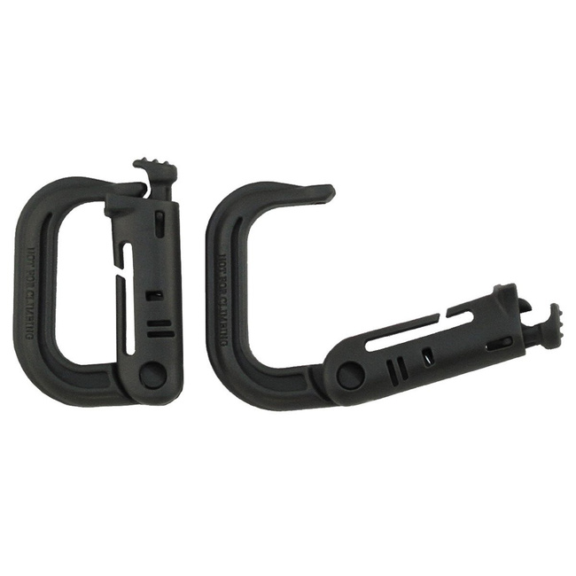 Carabiner, plastic, "Molle", OD green, two pack