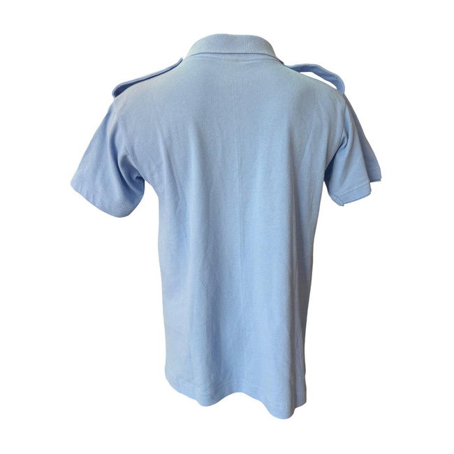 Tricou polo albastru deschis cu emblema, epoleti si velcro nominal pentru PENITENCIAR ANP