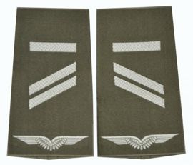 EMBLEMA - GENUINE GERMAN AIR FORCE O.D./SILVER SHOULDER LOOPS ´OBERGEFREITER UA´