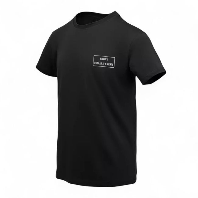 Tricou clasic din bumbac, cu tematica tactica - Toward Enemy - Negru - Helikon-Tex