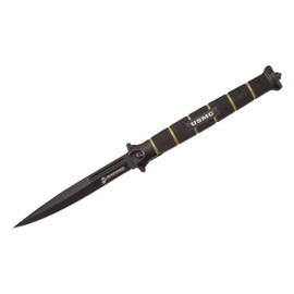 CUTIT CU DESCHIDERE ASISTATA USMC BLACKOUT COMBAT STILETTO - UNITED CUTLERY