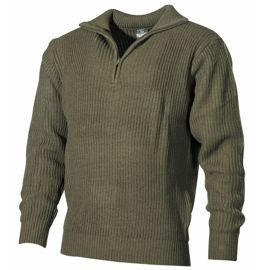 MFH® PULLOVER TROYER WITH ZIP - OD GREEN