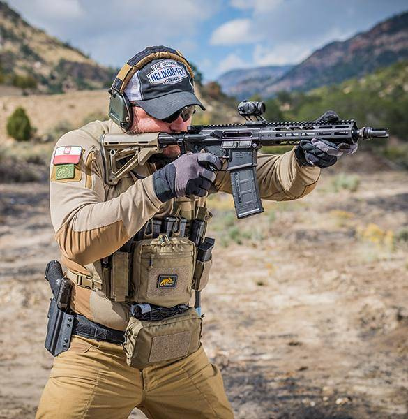 BLUZA POLO CU MANECA LUNGA - RANGE - Helikon Tex - NEAGRA