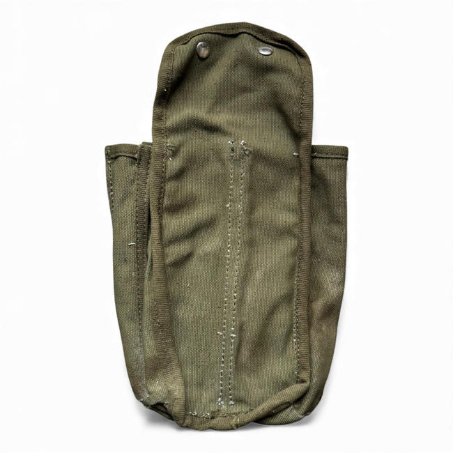 AK-47 Dual Magazine Pouch - Cordura - Romanian Army Military Surplus - Olive Green - In Good Condition