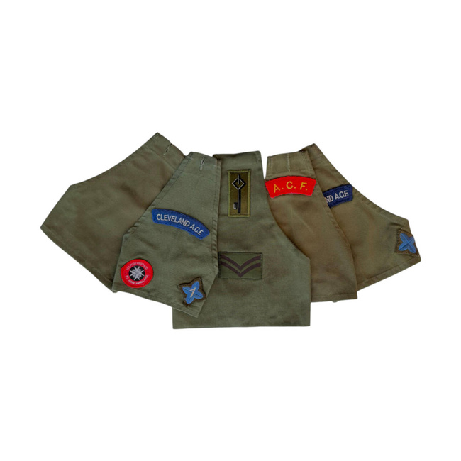 ACF ARM BAND - ARMY CADET FORCE - BRITISH ARMY SURPLUS - OD GREEN - IN GOOD CONDITION