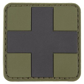 PATCH WITH HOOK AND LOOP ''FIRST-AID'' 3D - OD GREEN / BLACK - MFH