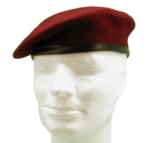 GERMAN ARMY WINE RED BERET USED