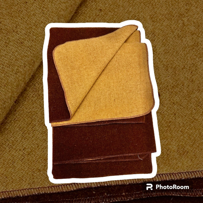 Patura din lana merinos 70% - model Chocolat - 150x200 cm - 1800 g - Fata dubla (maro deschis/maro inchis)