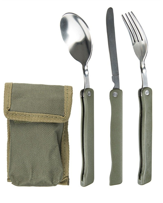 FOLDABLE 3-PC OD EATING UTENSIL W. POUCH