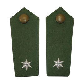 PAIR OF POLICE EPAULETTES – 1 STAR – OD GREEN/SILVER – WEST GERMAN FEDERAL POLICE – LIKE NEW
