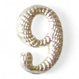 Metallic number - 9 - Silver - Hungarian Army Military Surplus - Like New