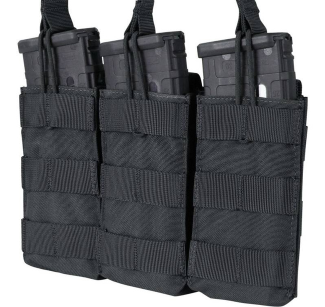 TRIPLE OPEN MAGAZINE POUCH - DEFCON 5 - BLACK