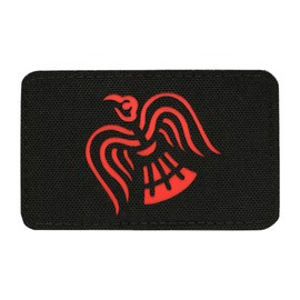 PATCH RAVEN FLAG LASER CUT - NEGRU/ROSU - M-TAC