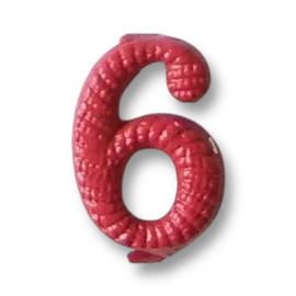 Numar metalic - 6 - Rosu - Surplus Militar Armata Ungariei - Ca nou