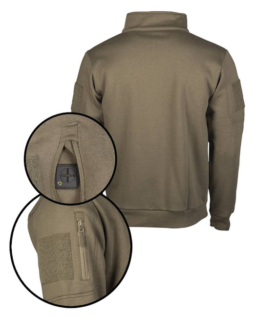 TACTICAL SWEATSHIRT WITH ZIPPER - Mil-Tec - RANGER GREEN