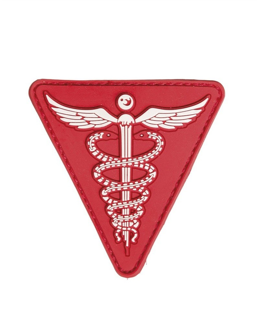 RED PVC MEDICAL 3D PATCH W. HOOK & LOOP CLOSURE
