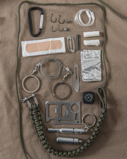 Black Paracord Survival Kit Large