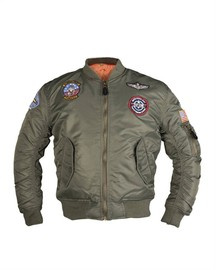 Geaca Bomber MA1 pentru copii cu patch-uri, OD