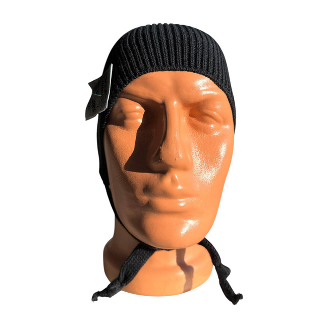 WOOLEN UNDER HELMET CAP - ROMANIAN ARMY MILITARY SURPLUS - BLACK - LIKE NEW