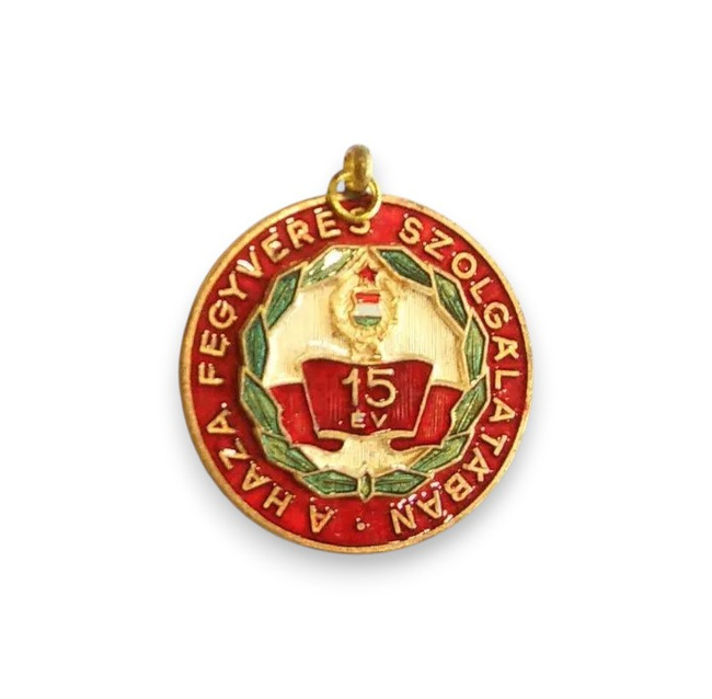 Badge 94 - Hungary Meritorious Medal for 15 Years of Service in the Army - Hungary Army Military Surplus - Like New