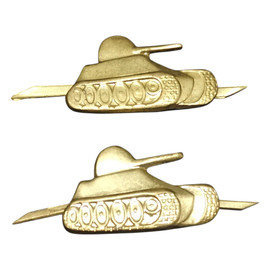 SET 2 SEMNE DE ARMA PENTRU EPOLETI, GRADE MILITARE - TANCURI - SURPLUS MILITAR ARMATA ROMANA - AURII - IN STARE BUNA