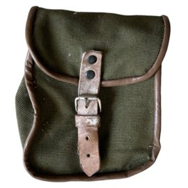 BUZUNAR UTILITAR TEXTIL/PIELE - VERDE OD - SURPLUS MILITAR ARMATA ROMANA - UZAT