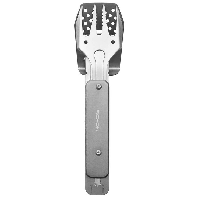 SET MULTIFUNCTIONAL BBQ ROXON "MBT MINI" - 4 IN 1 - ARGINTIU