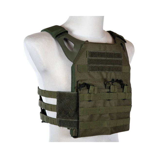 JUMER PLATE CARRIER WITH 3 M4 POCKETS AND FAKE BALLISTIC PLATES - FOLIAGE GREEN
