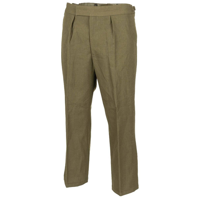 PANTALONI DE UNIFORMA DIN LANA - VERDE OD - SURPLUS MILITAR ARMATA BRITANICA - UZATI