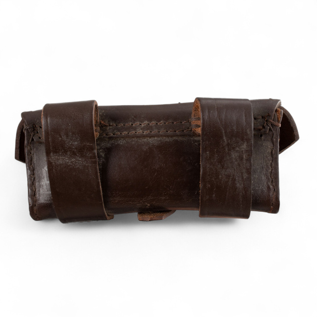 MAGAZINE POUCH - SKS - ROMANIAN ARMY MILITARY SURPLUS - LEATHER - BROWN - IN GOOD CONDITION