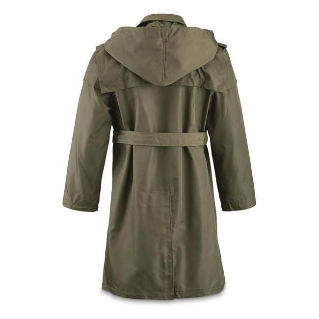 WATERPROOF TRENCH COAT - ROMANIAN ARMY MILITARY SURPLUS - LIKE NEW - OLIVE