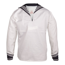 Original sailor shirt - German army surplus - White/Navy blue