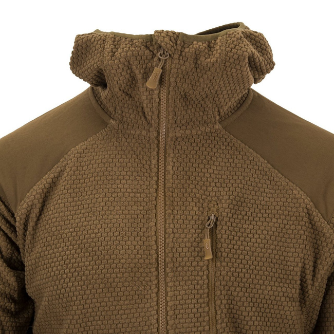 ALPHA HOODIE JACKET - GRID FLEECE - SHADOW GREY - HELIKON