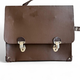 Servieta Vintage - Imitatie Piele - 42 x 33 cm - Surplus Militar Armata Romana - Maro - In stare buna