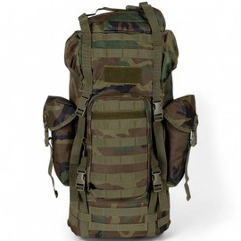 RUCSAC COMBAT BW - MOLLE - TIJA ALUMINIU - 65 L - MFH - WOODLAND